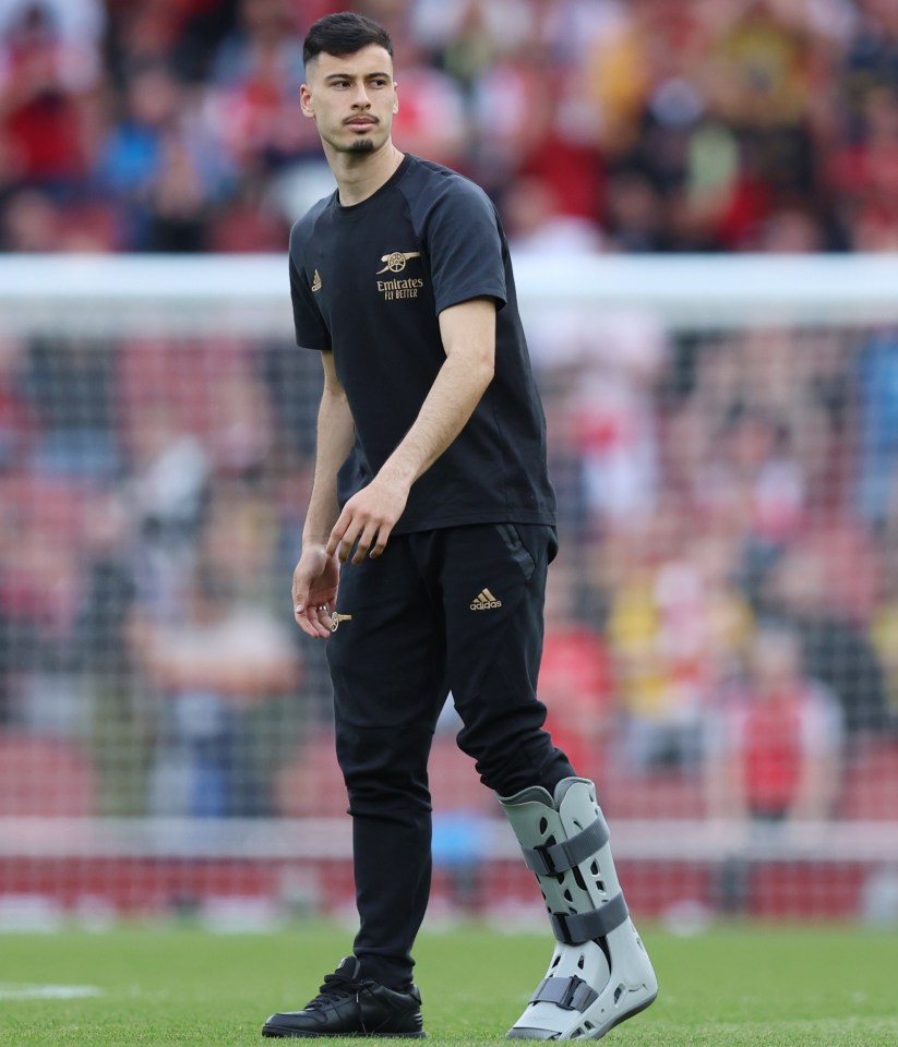 Martinelli was forced off injured and later seen wearing a protective boot