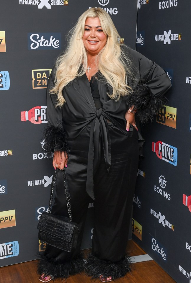 Gemma posed in a two-piece black outfit at the event