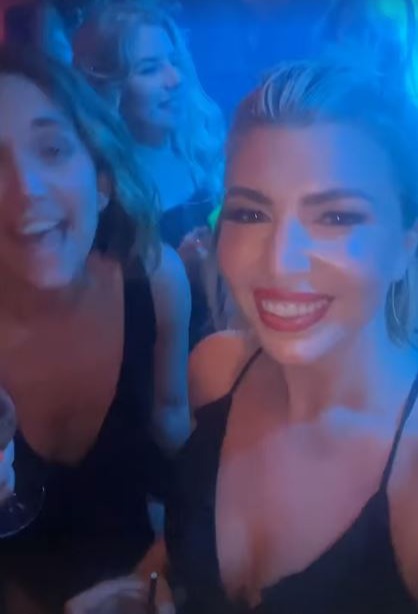 The new mum partied the night away at a friend's hen do
