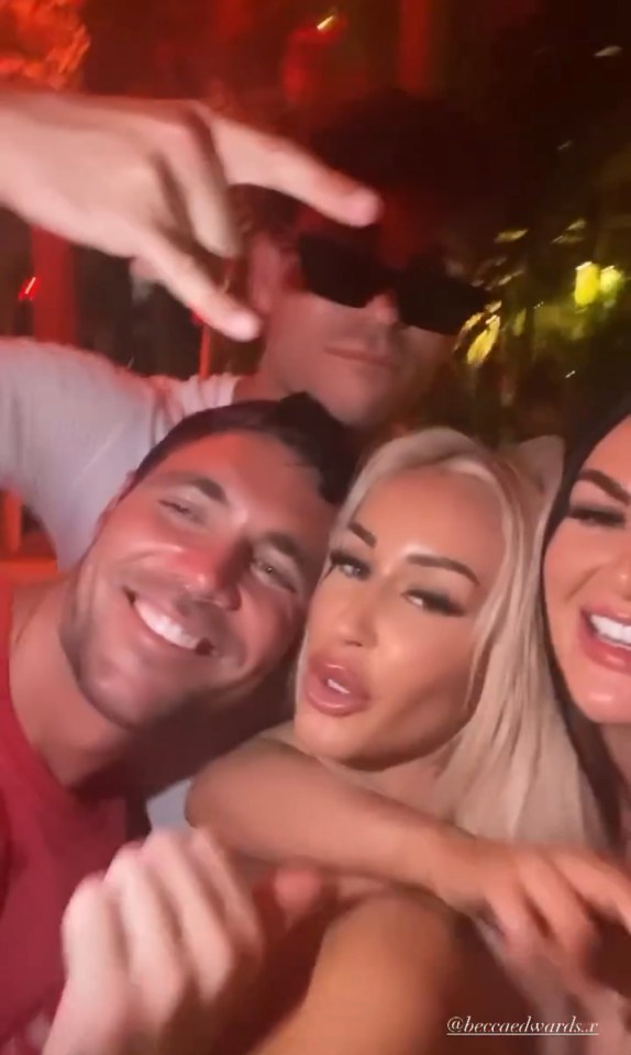 The group were joined by ex Towie star Tom Pearce