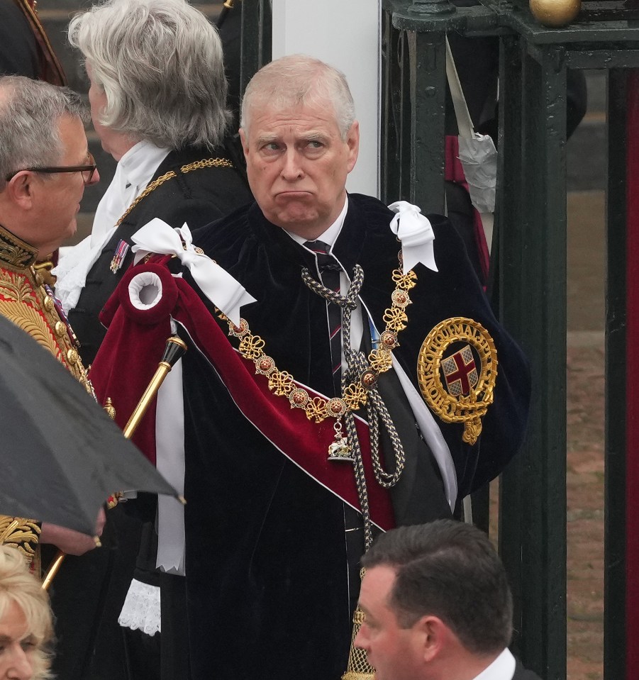 Shamed Prince Andrew was stuck in the third row