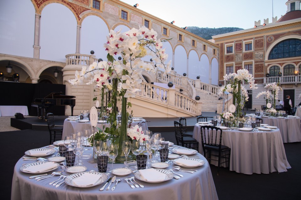 Outside, the royal courtyard is paved with three million white and coloured pebbles