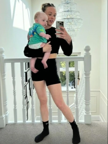 She looks incredible since giving birth to her baby last November