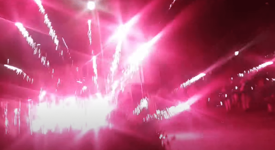 Locals were seen throwing fireworks at cops