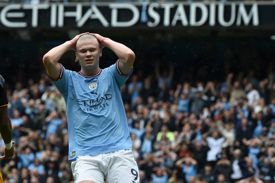 Erling Haaland hit the woodwork twice