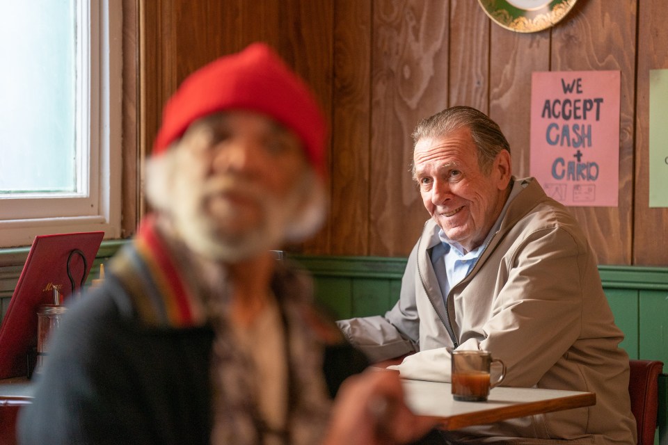 The trailer showed the men in their local cafe, The Big Baps