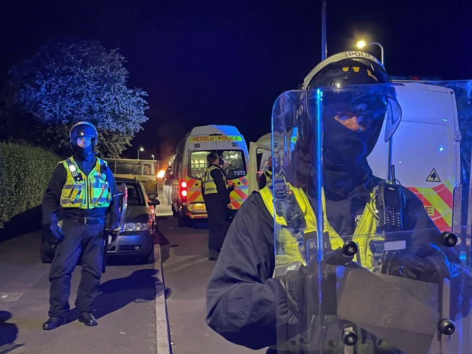 A police helicopter could be heard hovering overhead