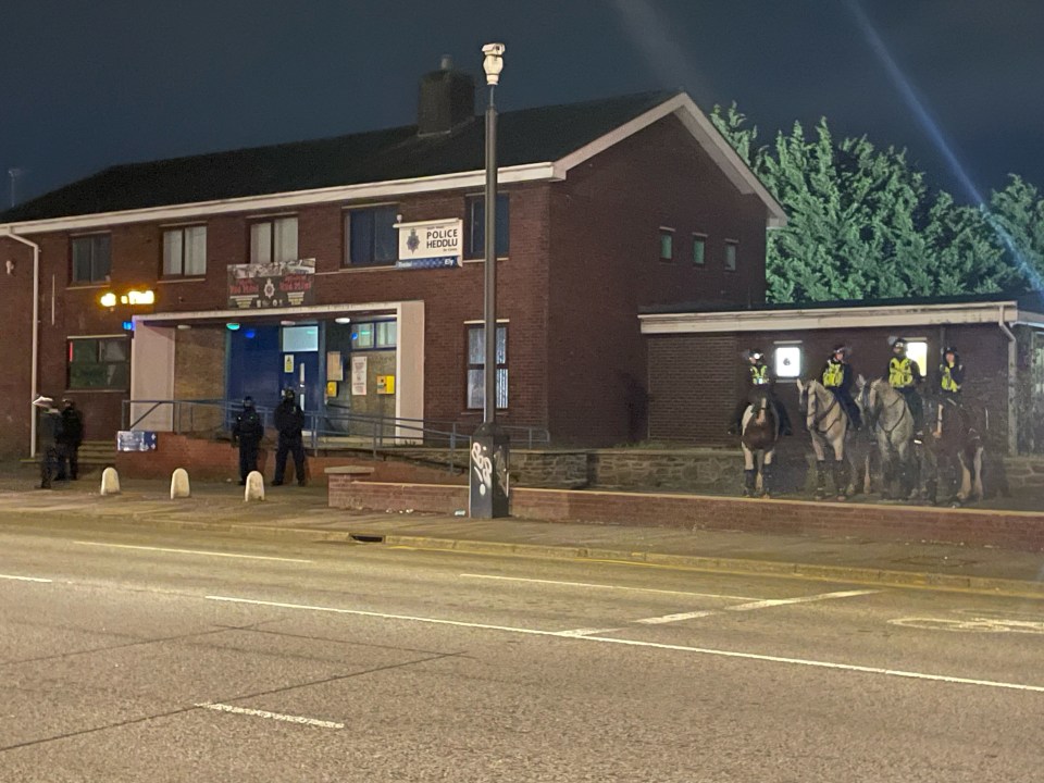 Cops on horses were guarding the station during the early hours of this morning after reports it might be targeted