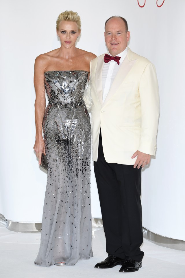 Princess Charlene of Monaco and Prince Albert II of Monaco attending the 69th Monaco Red Cross Ball Gala at Sporting Monte-Carlo