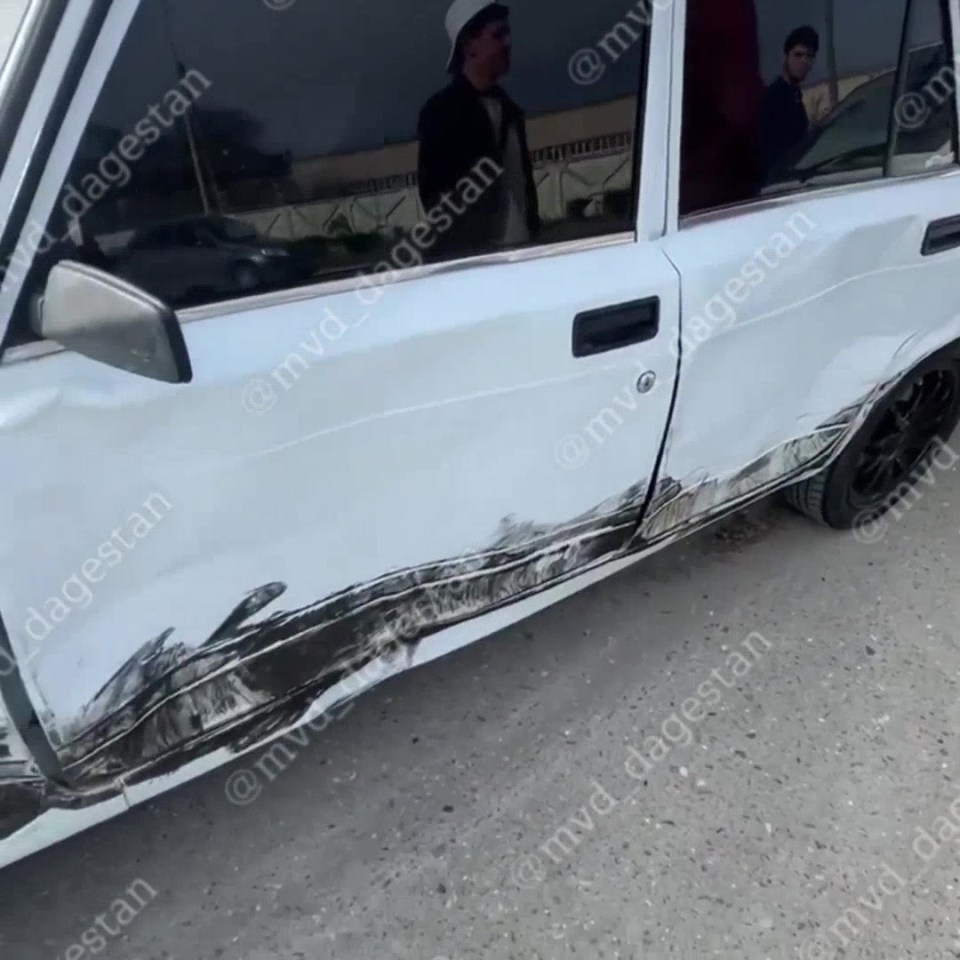 A car suffered severe damage