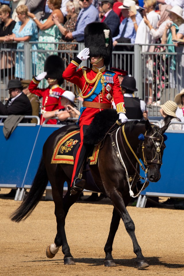 The Prince of Wales carries out the Colonel’s Review at Horse Guards Parade in London