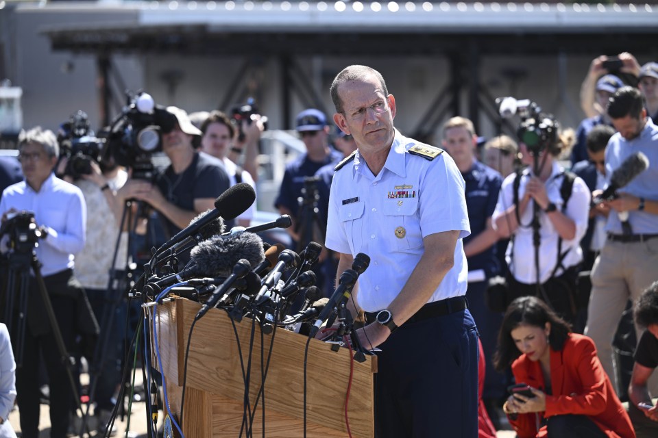 Rear Admiral John Mauger, from US Coast Guard, said five pieces of debris were found