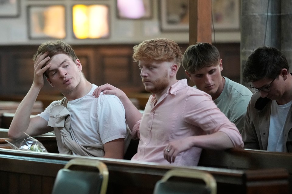Devastated students gathered for a vigil yesterday evening