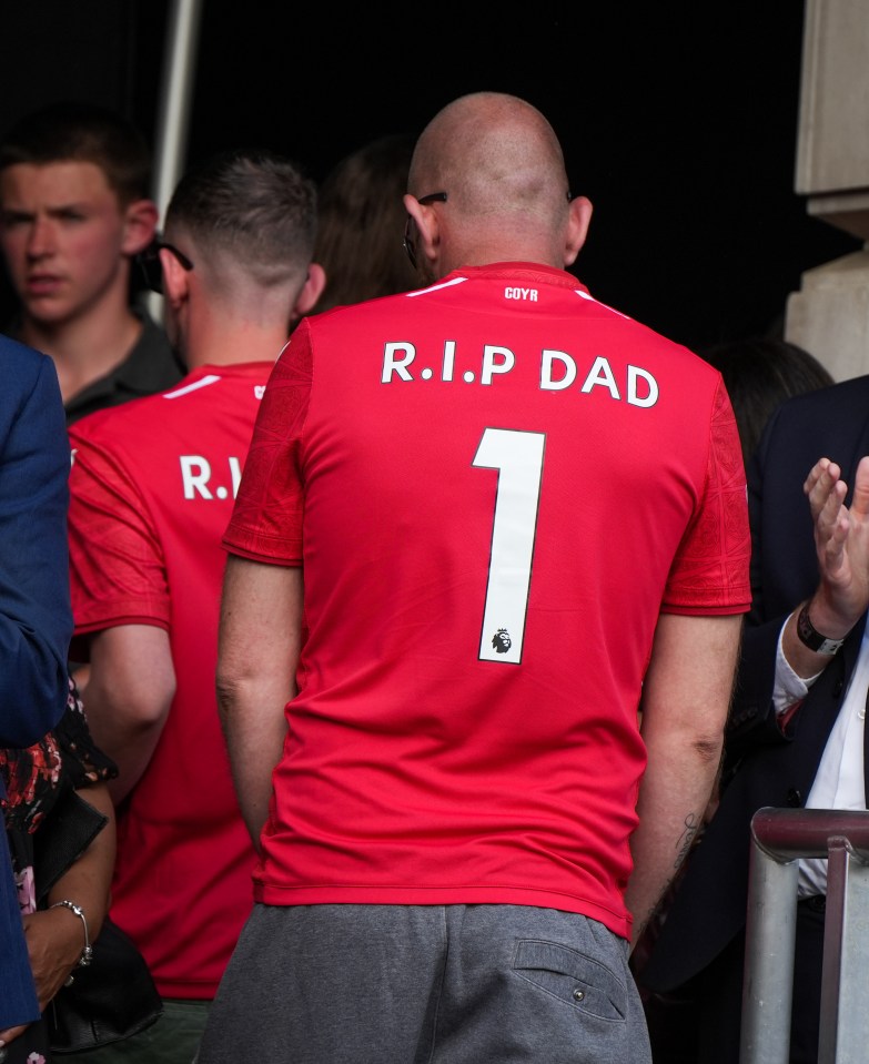 Ian Coates' sons wore Nottingham Forest FC shirts with 'RIP Dad 1' printed on the back