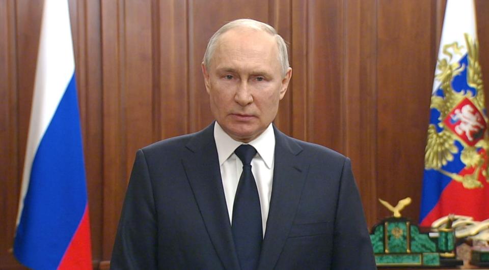 In a speech, Putin accused the West for being behind the mutiny