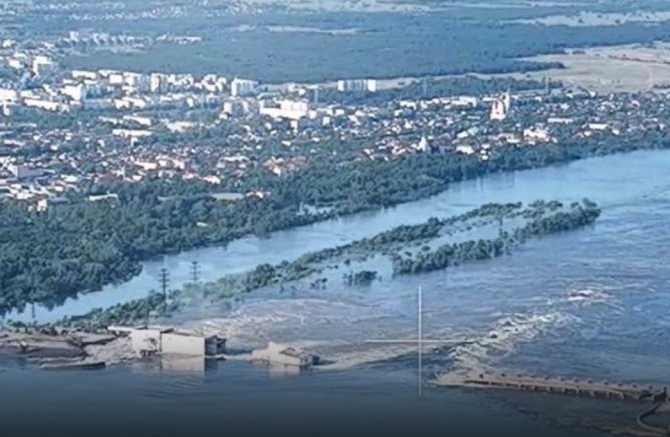 Photos show the devastation of the dam and hydroelectric plant in Kakhovka