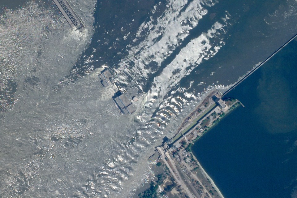 A huge portion of the dam wall collapsed