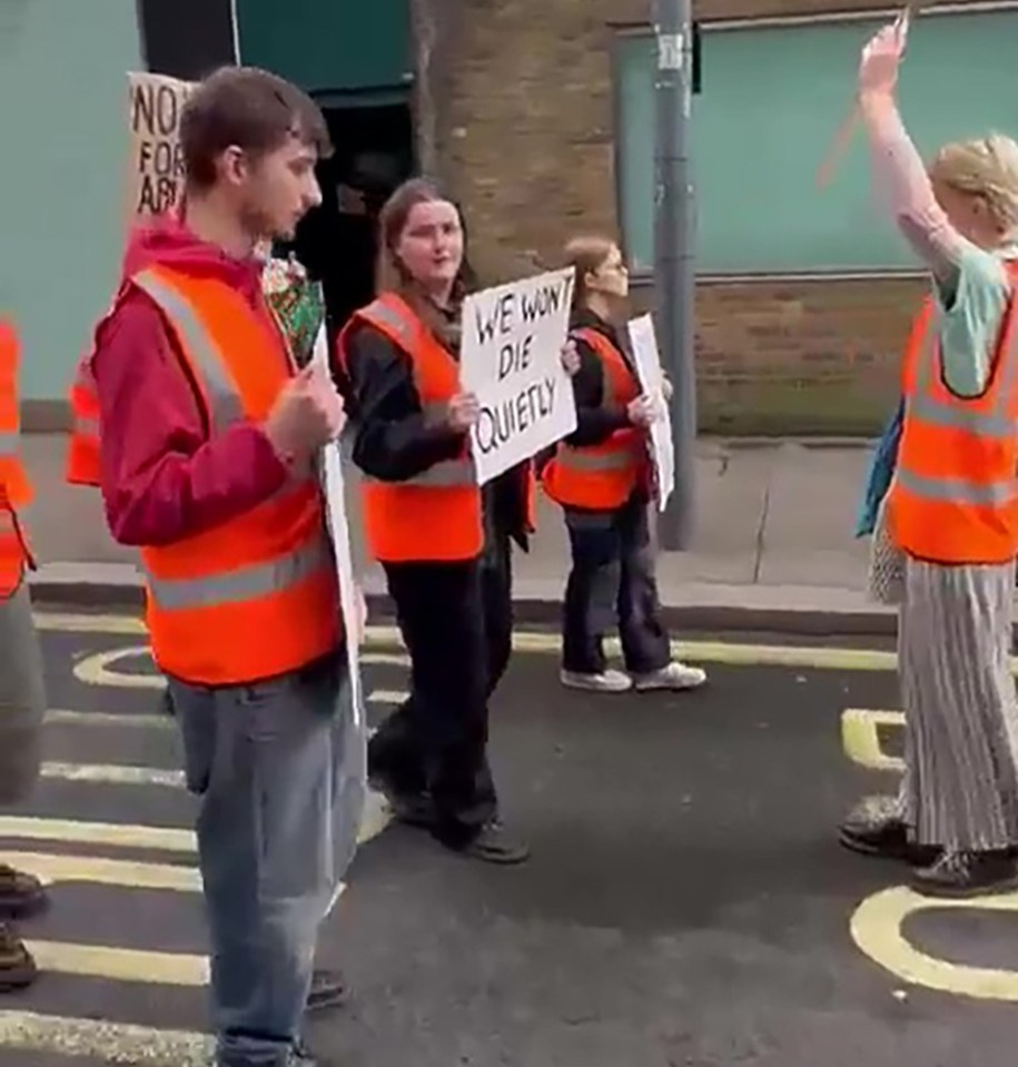A man filmed himself throwing milk over Just Stop Oil activists