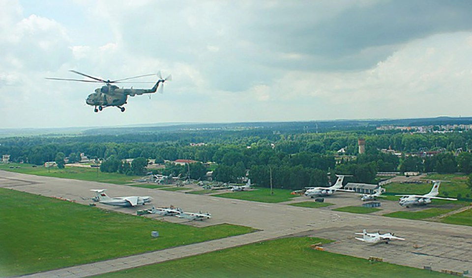 The two planes landed at the Machulishchi military airfield near Minsk