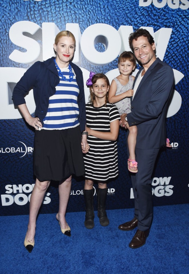 HOLLYWOOD, CA - MAY 05:  (L-R) Actress Alice Evans, Ella Gruffudd, Elsie Gruffudd and actor Ioan Gruffudd arrive at the premiere of  Global Road Entertainment's "Show Dogs" at the TCL Chinese 6 Theatres on May 5, 2018 in Hollywood, California.  (Photo by Amanda Edwards/WireImage)