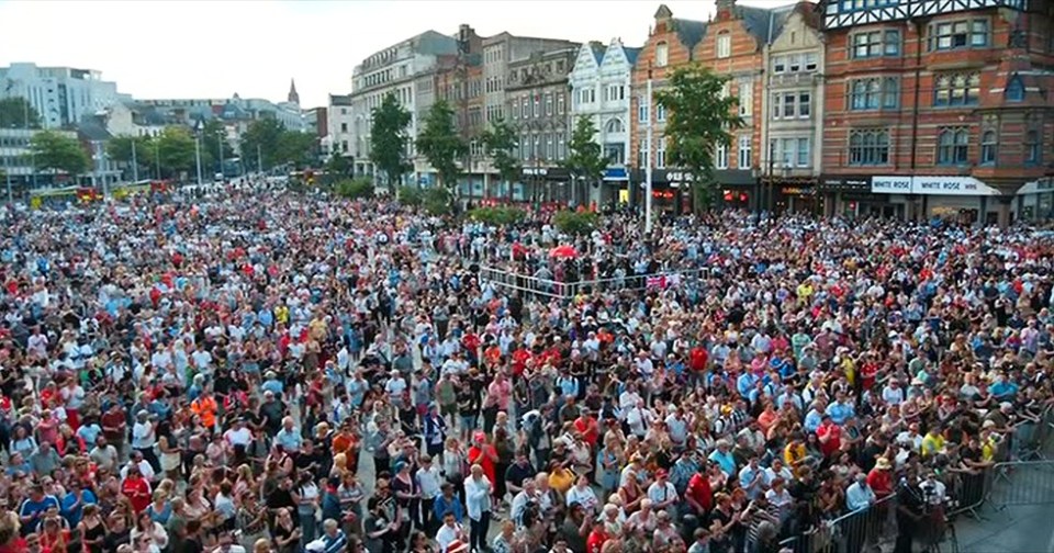 Crowds of people attended the vigil on Thursday
