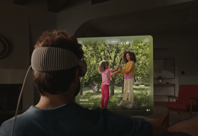 With the Vision Pro goggles, users can cast any image or video they want in front of their eyes - and disconnect from their actual surroundings