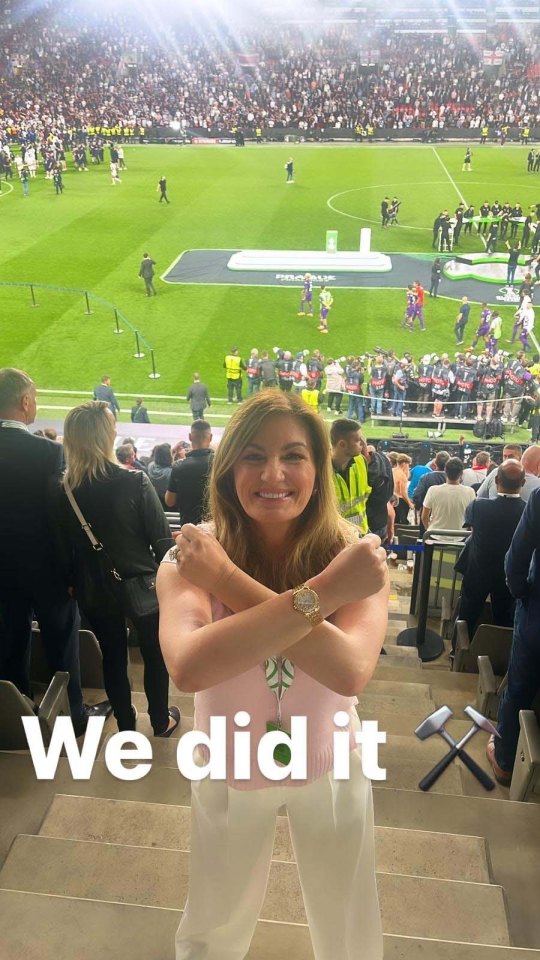 As West Ham vice chair, Karren Brady was in the stands to watch the historic scenes