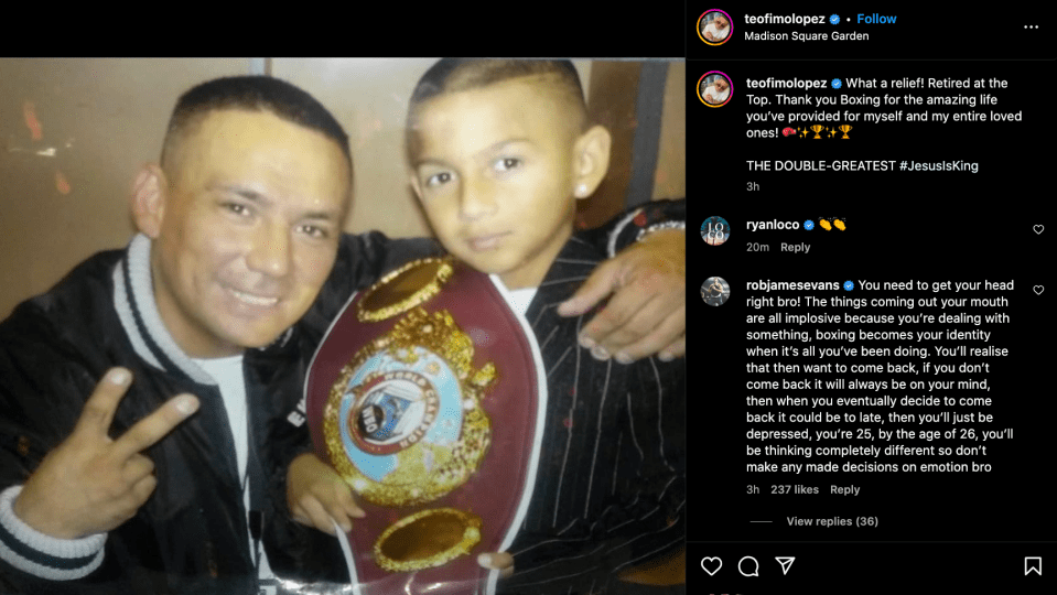 The Takeover seemingly announced his retirement from boxing just hours after his wold title win