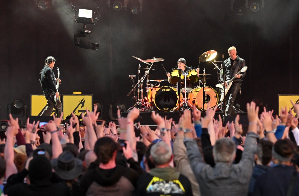 Festival-goers went wild as the rock band performed a 16 song set