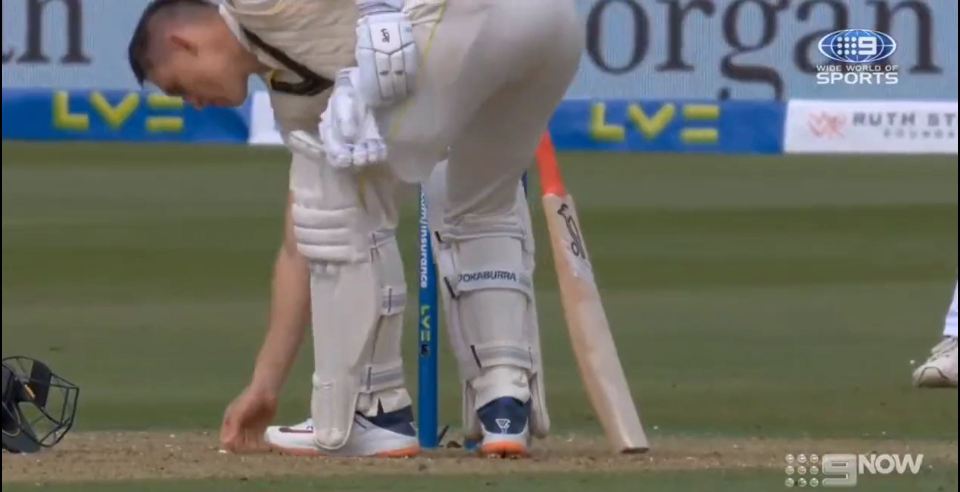 Australia's Marnus Labuschagne dropped his gum out of his mouth