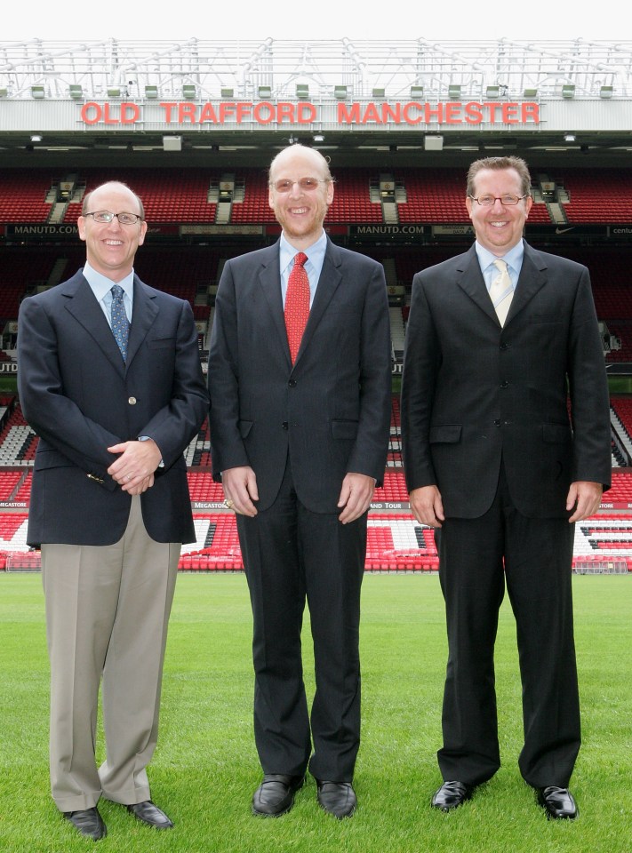 Joel Glazer, left, Avram Glazer, centre, and Bryan Glazer, right, could all retain shares in Man Utd