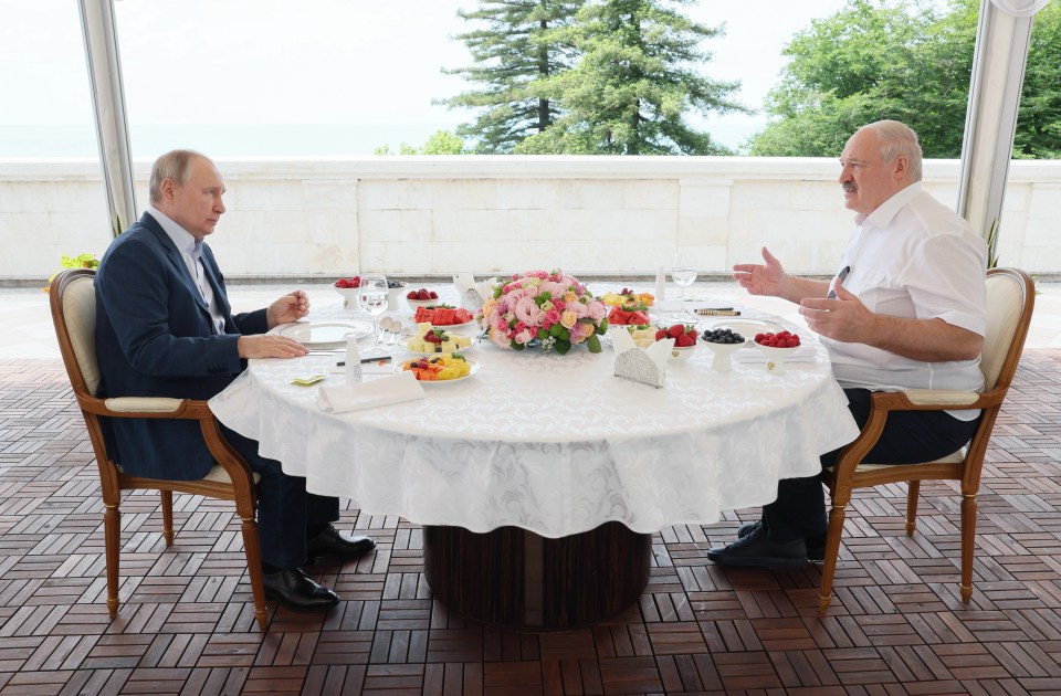 Putin and Lukashenko dined and talked at the Russian president's Bocharov Ruchei residence in the resort city of Sochi
