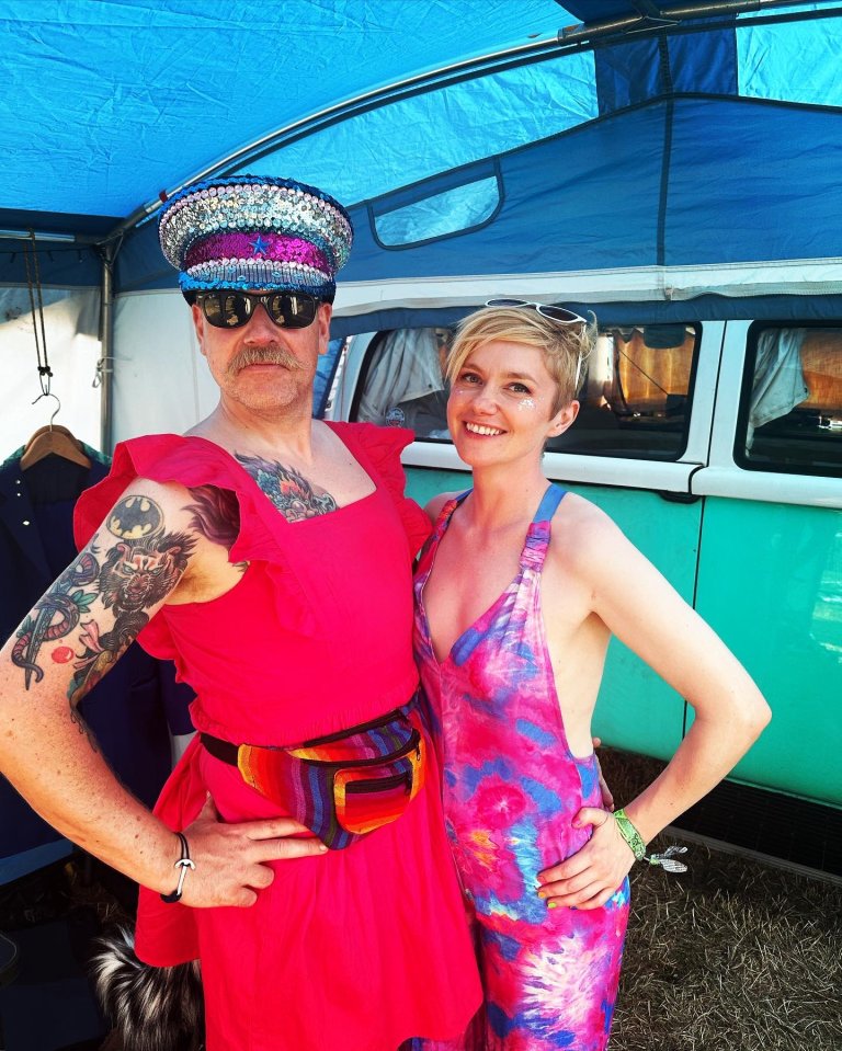The couple looked loved-up at Glastonbury