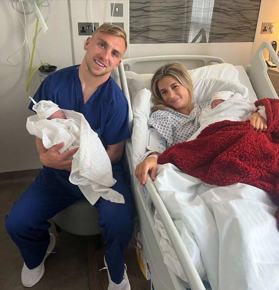 The happy couple welcomed the girls into the world this month