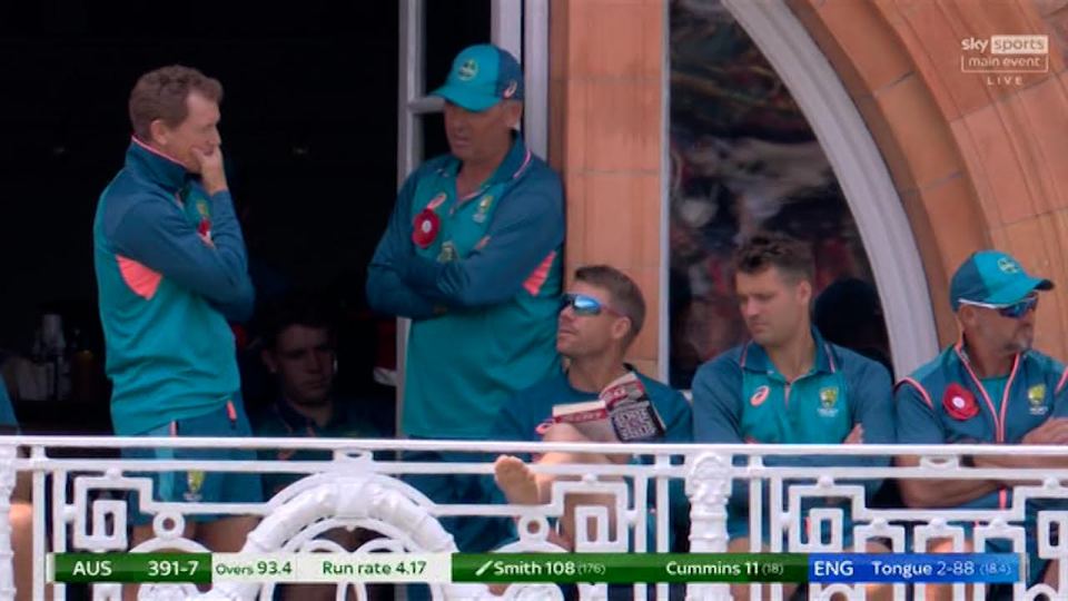 He was watching the Australian batters from the pavilion