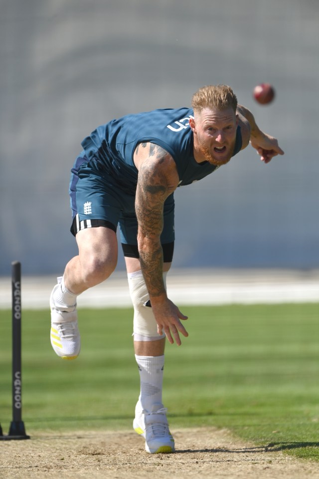 England captain Ben Stokes in bowling action
