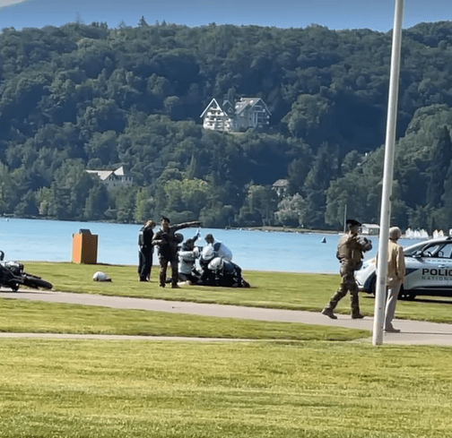 Video shows a man being pinned to the ground after the attack