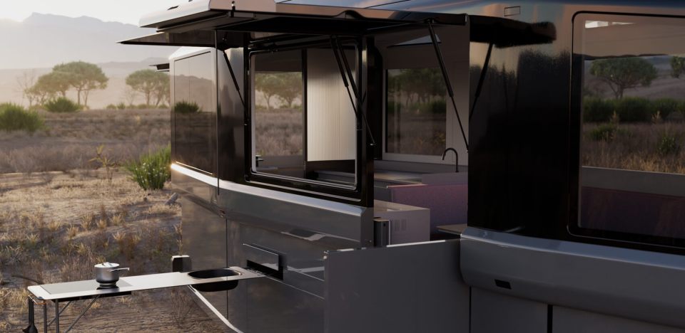 An extendable Camp Kitchen allows people to rustle up meals under the stars
