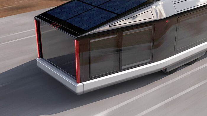 It claims to be three times more aerodynamic than traditional trailers