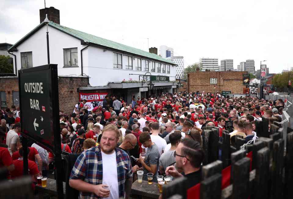Fans packed out pubs near the stadium