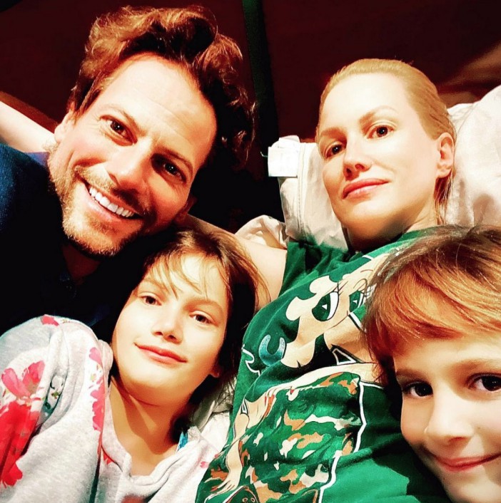 Pic shows: pictured with daughters, Ella, 11, and Elsie, seven in June 2018) Alice Evans and husband actor Ioan Gruffudd pics posted on Instagram by Alice of their family life Picture by Pixel8000