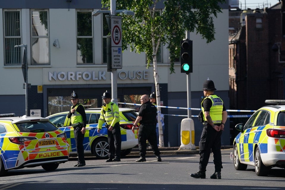 Police declared a 'major incident' was unfolding in Nottingham on Tuesday