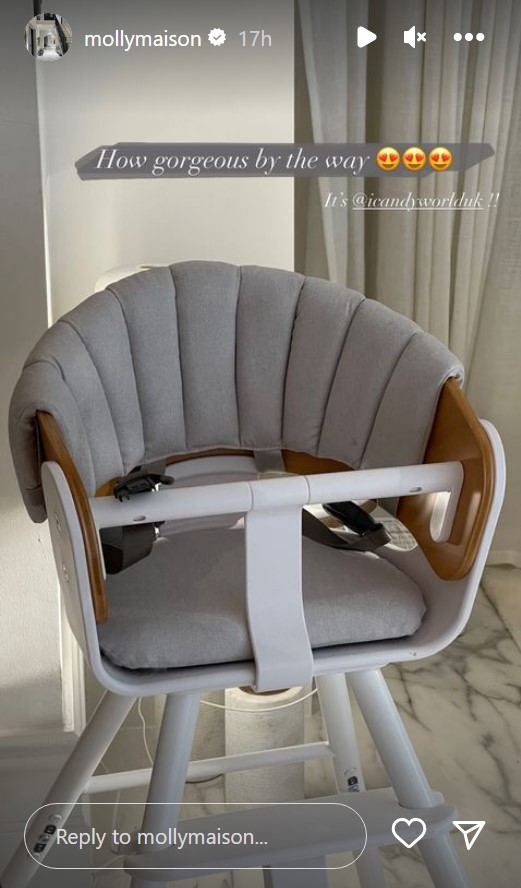 Molly spent £465 on her highchair