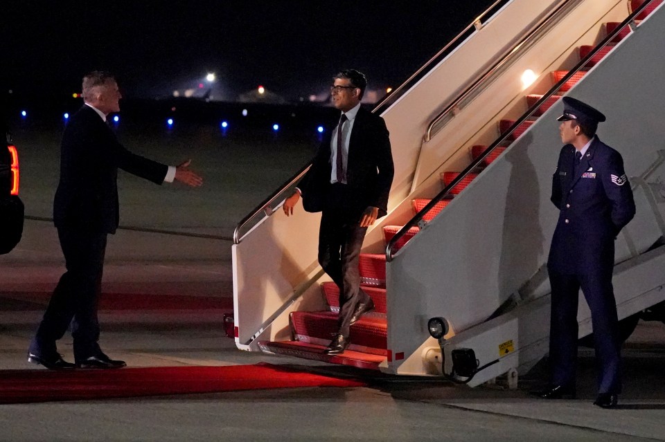 The PM was welcomed by the US chief of protocol, Rufus Gifford, as he arrived last night