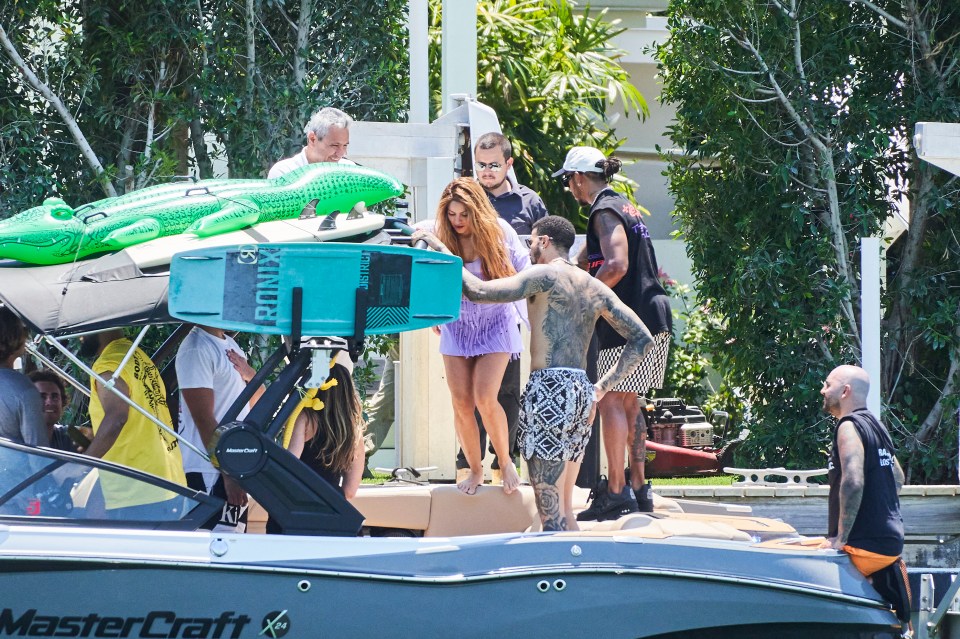 The duo enjoyed a boat day in Miami with pals in May