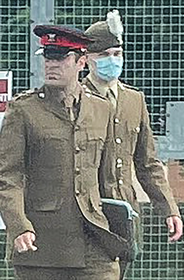 Royal Welsh Fusilier Alexander Garms-Rizzi, pictured wearing a mask, risked dragging the UK into a war with Russia, warned a judge