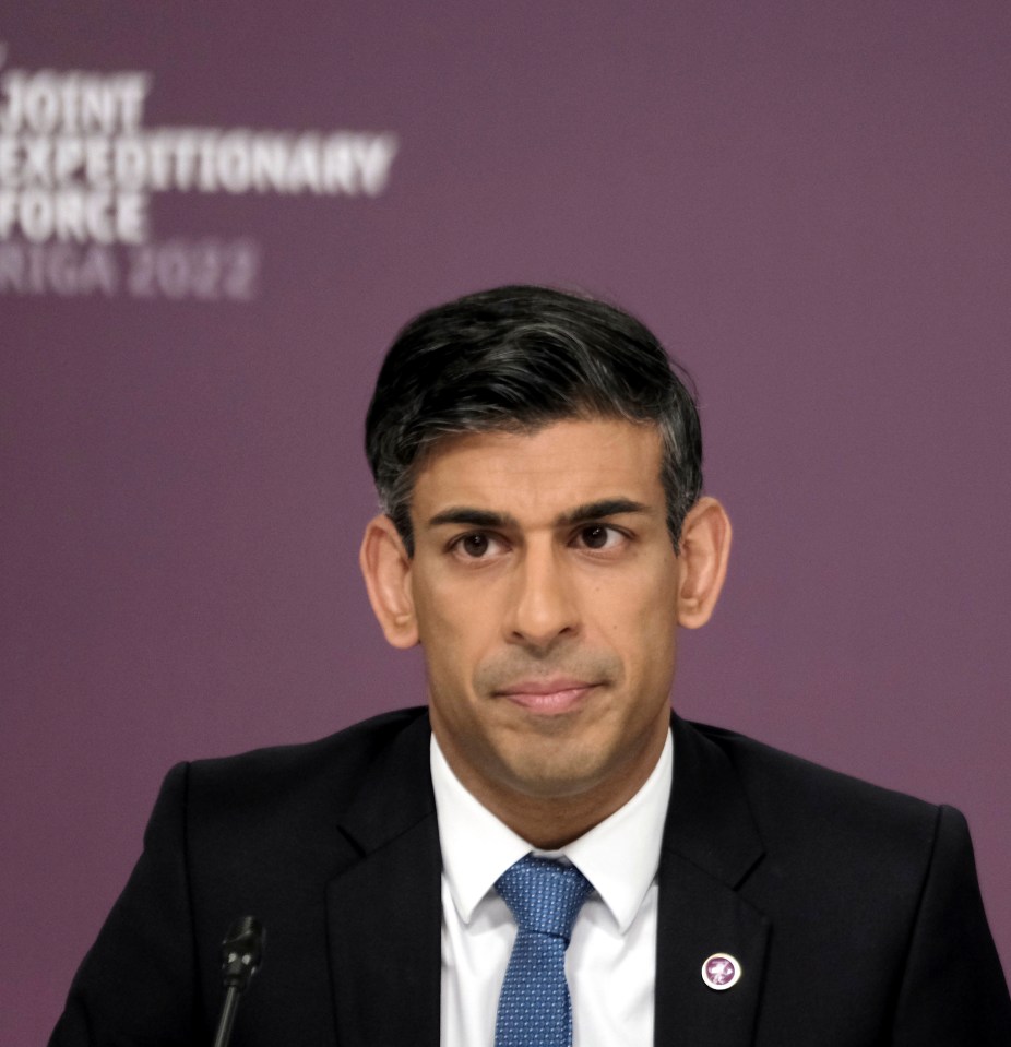 epa10373744 Britain's Prime Minister Rishi Sunak attends the Summit of the Joint Expeditionary Force (JEF) in Riga, Latvia, 19 December 2022. The JEF heads of state, government and ministers met in Riga to discuss Russia's invasion of Ukraine and consequent changes in the security climate in the North Atlantic, Baltic Sea and the High North regions, and on measures to improve regional security. The JEF is a coalition of nations (Denmark, Estonia, Finland, Iceland, Latvia, Lithuania, Netherlands, Norway, Sweden and the United Kingdom). EPA/VALDA KALNINA
