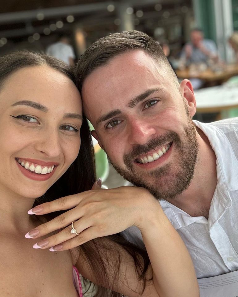 The happy couple are only seven weeks away from tying the knot