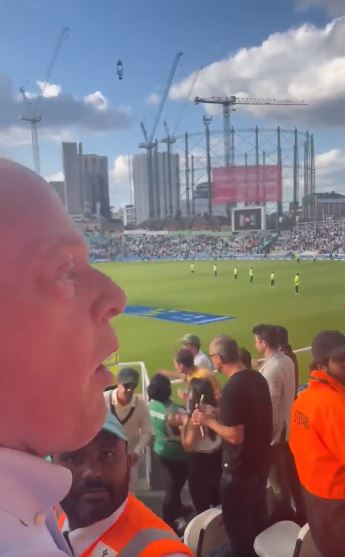 The supporter shouted 'boring' as the Aussie players headed off the field at The Oval