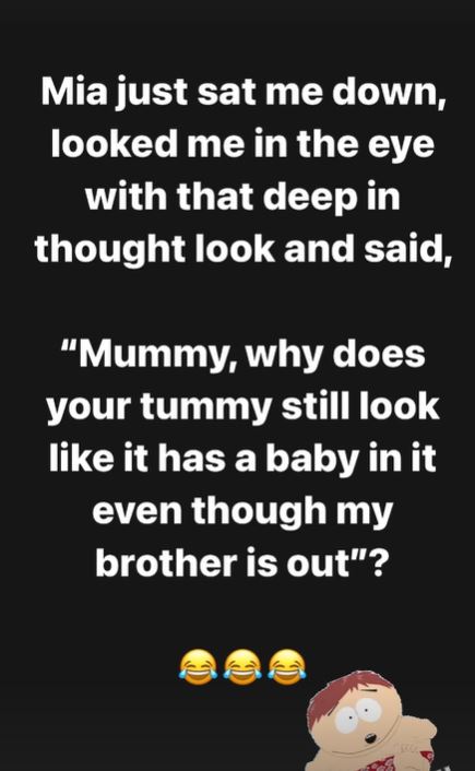 She questioned the size of her stomach